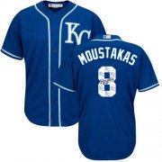 Wholesale Cheap Royals #8 Mike Moustakas Royal Blue Team Logo Fashion Stitched MLB Jersey