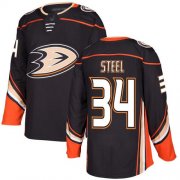 Wholesale Cheap Adidas Ducks #34 Sam Steel Black Home Authentic Stitched NHL Jersey