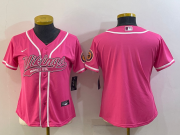 Wholesale Cheap Women's Minnesota Vikings Blank Pink With Patch Cool Base Stitched Baseball Jersey