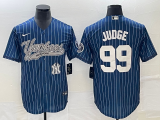 Wholesale Cheap Men's New York Yankees #99 Aaron Judge Navy With Patch Cool Base Stitched Baseball Jersey