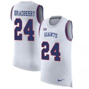 Wholesale Cheap Nike Giants #24 James Bradberry White Men's Stitched NFL Limited Rush Tank Top Jersey