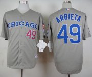 Wholesale Cheap Cubs #49 Jake Arrieta Grey 1990 Turn Back The Clock Stitched MLB Jersey