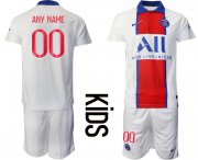 Wholesale Cheap Youth 2020-2021 club Paris St German away customized white Soccer Jerseys