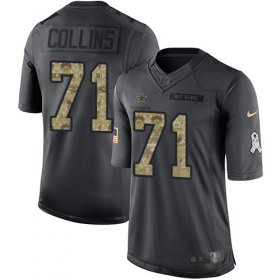 Wholesale Cheap Nike Cowboys #71 La\'el Collins Black Youth Stitched NFL Limited 2016 Salute to Service Jersey