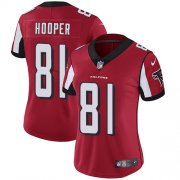 Wholesale Cheap Nike Falcons #81 Austin Hooper Red Team Color Women's Stitched NFL Vapor Untouchable Limited Jersey