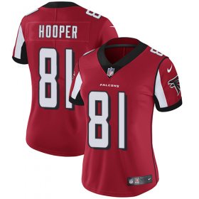 Wholesale Cheap Nike Falcons #81 Austin Hooper Red Team Color Women\'s Stitched NFL Vapor Untouchable Limited Jersey