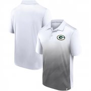 Wholesale Men's Green Bay Packers White Gray Iconic Parameter Sublimated Polo