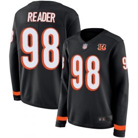 Wholesale Cheap Nike Bengals #98 D.J. Reader Black Team Color Women\'s Stitched NFL Limited Therma Long Sleeve Jersey
