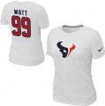 Wholesale Cheap Women's Nike Houston Texans #99 J.J. Watt Name & Number T-Shirt White