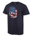Wholesale Cheap Men's San Diego Padres USA Flag Fashion T-Shirt Navy Blue
