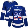 Cheap Adidas Lightning #24 Zach Bogosian Blue Home Authentic USA Flag Women's Stitched NHL Jersey