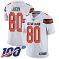Wholesale Cheap Nike Browns #80 Jarvis Landry White Men's Stitched NFL 100th Season Vapor Limited Jersey