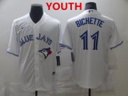 Wholesale Cheap Youth Toronto Blue Jays #11 Bo Bichette White Stitched MLB Cool Base Nike Jersey