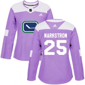 Wholesale Cheap Adidas Canucks #25 Jacob Markstrom Purple Authentic Fights Cancer Women\'s Stitched NHL Jersey