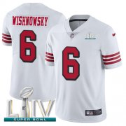 Wholesale Cheap Nike 49ers #6 Mitch Wishnowsky White Super Bowl LIV 2020 Rush Men's Stitched NFL Vapor Untouchable Limited Jersey