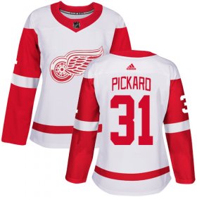 Wholesale Cheap Adidas Red Wings #31 Calvin Pickard White Road Authentic Women\'s Stitched NHL Jersey