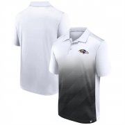 Wholesale Men's Baltimore Ravens White Black Iconic Parameter Sublimated Polo