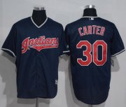 Wholesale Cheap Indians #30 Joe Carter Navy Blue New Cool Base Stitched MLB Jersey