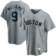 Wholesale Cheap Boston Red Sox #9 Ted Williams Nike Road Cooperstown Collection Player MLB Jersey Gray