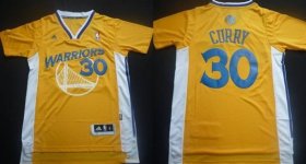 Wholesale Cheap Golden State Warriors #30 Stephen Curry Revolution 30 Swingman Yellow Short-Sleeved Jersey