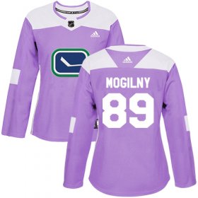 Wholesale Cheap Adidas Canucks #89 Alexander Mogilny Purple Authentic Fights Cancer Women\'s Stitched NHL Jersey