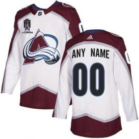 Wholesale Cheap Men\'s Colorado Avalanche Avtive Player Custom 2022 White Stanley Cup Champions Patch Stitched Jersey