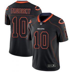 Wholesale Cheap Nike Bears #10 Mitchell Trubisky Lights Out Black Men\'s Stitched NFL Limited Rush Jersey