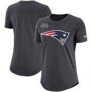Wholesale Cheap NFL Women's New England Patriots Nike Anthracite Crucial Catch Tri-Blend Performance T-Shirt
