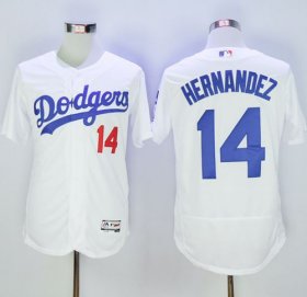 Wholesale Cheap Dodgers #14 Enrique Hernandez White Flexbase Authentic Collection Stitched MLB Jersey