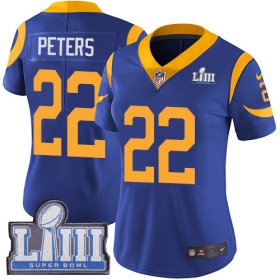 Wholesale Cheap Nike Rams #22 Marcus Peters Royal Blue Alternate Super Bowl LIII Bound Women\'s Stitched NFL Vapor Untouchable Limited Jersey