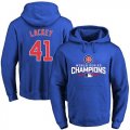 Wholesale Cheap Cubs #41 John Lackey Blue 2016 World Series Champions Pullover MLB Hoodie