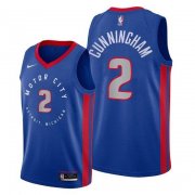 Wholesale Cheap Nike Pistons #2 Cade Cunningham Blue NBA Swingman 2020-21 City Edition Jersey