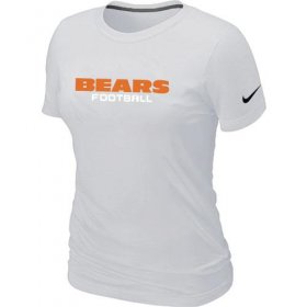 Wholesale Cheap Women\'s Nike Chicago Bears Sideline Legend Authentic Font T-Shirt White