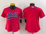 Wholesale Cheap Youth Buffalo Bills Blank Red With Patch Cool Base Stitched Baseball Jersey