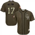 Wholesale Cheap Rockies #17 Todd Helton Green Salute to Service Stitched Youth MLB Jersey