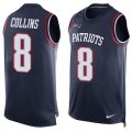 Wholesale Cheap Nike Patriots #8 Jamie Collins Sr Navy Blue Team Color Men's Stitched NFL Limited Tank Top Jersey