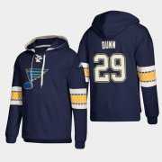 Wholesale Cheap St. Louis Blues #29 Vince Dunn Blue adidas Lace-Up Pullover Hoodie