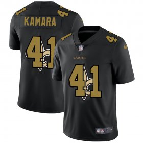 Wholesale Cheap New Orleans Saints #41 Alvin Kamara Men\'s Nike Team Logo Dual Overlap Limited NFL Jersey Black