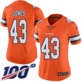 Wholesale Cheap Nike Broncos #43 Joe Jones Orange Women\'s Stitched NFL Limited Rush 100th Season Jersey