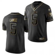 Wholesale Cheap Men San Francisco 49ers #5 Trey Lance Black Golden Limited Jersey