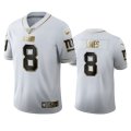Wholesale Cheap New York Giants #8 Daniel Jones Men's Nike White Golden Edition Vapor Limited NFL 100 Jersey