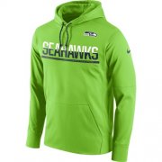 Wholesale Cheap Men's Seattle Seahawks Nike Sideline Circuit Green Pullover Hoodie