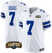 Cheap Men's Dallas Cowboys #7 Trevon Diggs White 2023 F.U.S.E. NFC East Champions Patch Football Stitched Jersey