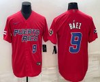 Cheap Men's Puerto Rico Baseball #9 Javier Baez Number 2023 Red World Baseball Classic Stitched Jersey