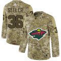 Wholesale Cheap Adidas Wild #36 Nick Seeler Camo Authentic Stitched NHL Jersey