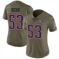 Wholesale Cheap Nike Patriots #53 Josh Uche Olive Women's Stitched NFL Limited 2017 Salute To Service Jersey