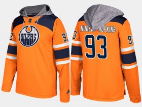 Wholesale Cheap Oilers #93 Ryan Nugent-Hopkins Orange Name And Number Hoodie