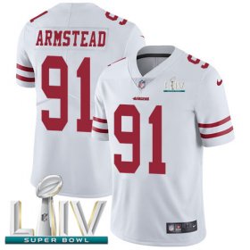 Wholesale Cheap Nike 49ers #91 Arik Armstead White Super Bowl LIV 2020 Youth Stitched NFL Vapor Untouchable Limited Jersey