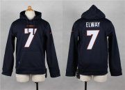 Wholesale Cheap Nike Broncos #7 John Elway Navy Blue Youth Pullover NFL Hoodie