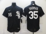 Wholesale Cheap Men's Chicago White Sox #35 Frank Thomas Black Stitched MLB Flex Base Nike Jersey